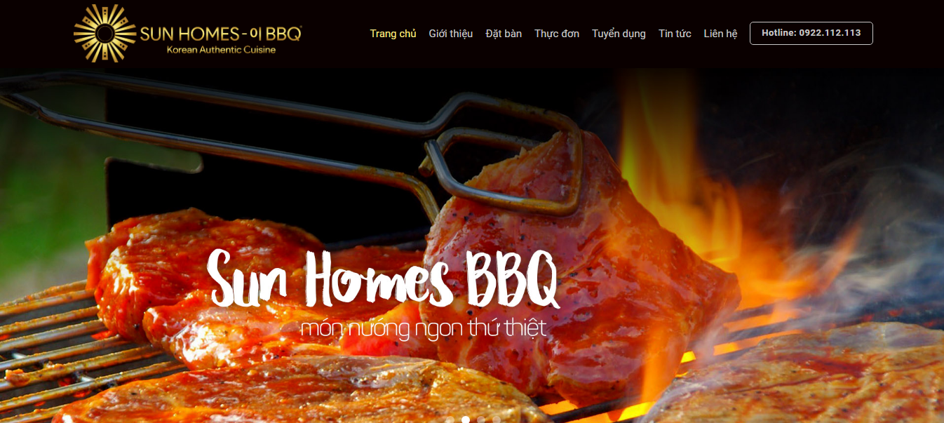 Mẫu giao diện website nhà hàng BBQ - Theme wordpress