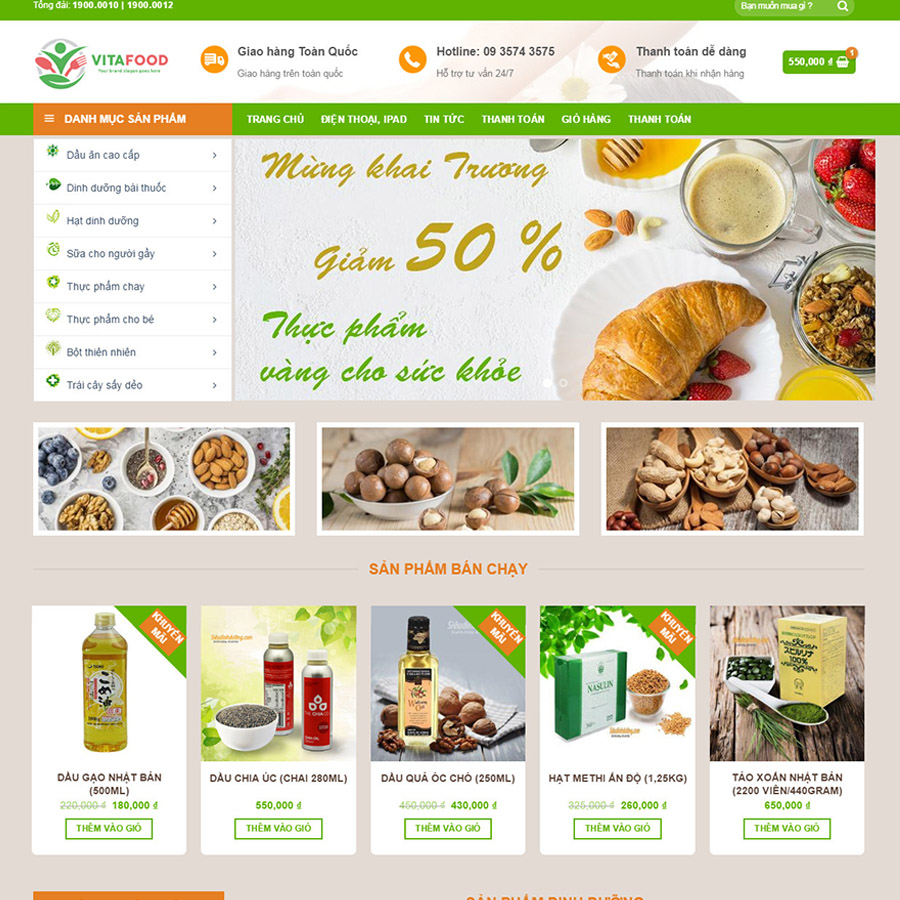 Theme wordpress - mẫu giao diện bán thực phẩm