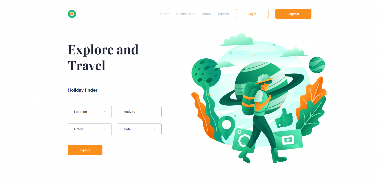 Chia sẻ giao diện landing page sunny travel html miễn phí