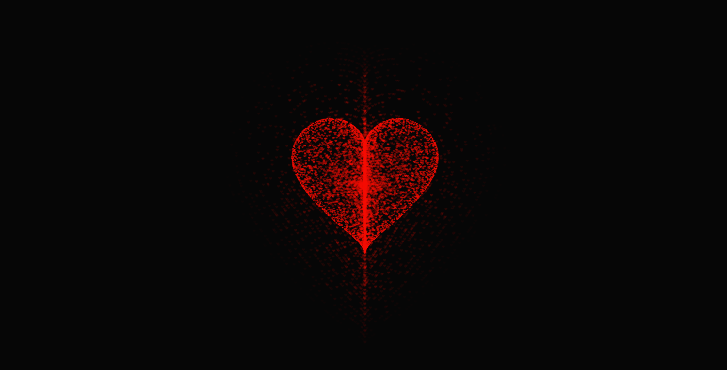 Share code particles heart canvas